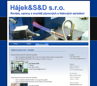 Web stránka pre firmu Hájek & S & D s.r.o.