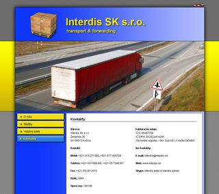 Web site of spedition company Interdis