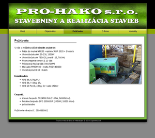 Web stránka pre firmu PRO-HAKO s.r.o.